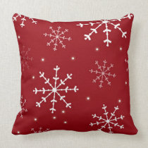 Oreiller rouge et blanc de flocon de neige oreillers american