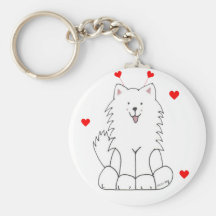 Oreilles de Valentine de Samoyed Porte-clefs