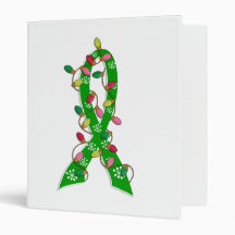 Organ Donation Christmas Lights Ribbon 3 Ring Binder