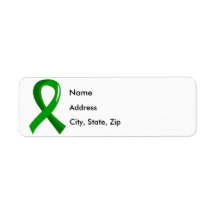 Organ Donation Green Ribbon 3 Return Address Label