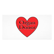 organ donor heart customized photo card