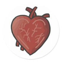 Organ Heart For Valentine'S Day Round Sticker