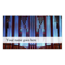 Organ music business cards - concert hall pipes
