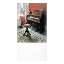 Organ With Petit Point Stool Personalized Photo Card