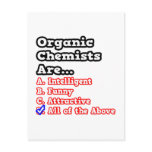 Organic Chemist Quiz...Joke Post Card