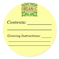 Organic Custom Seed Packet Label Stickers