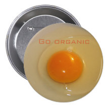 Organic Egg pinback button