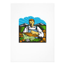 Organic Farmer Farm Produce Harvest Retro Personalised Invitations