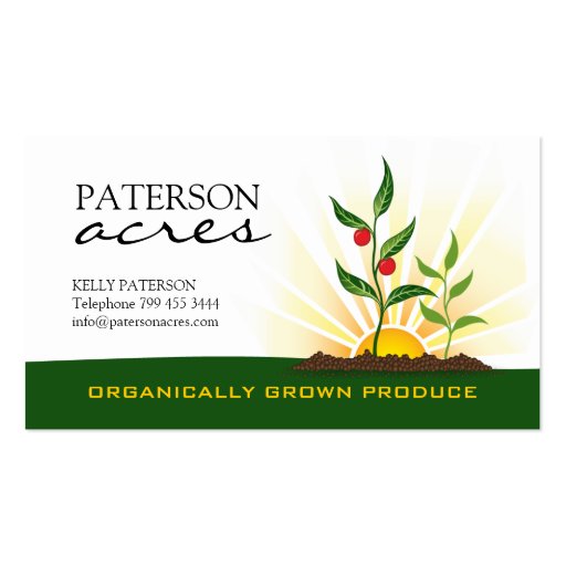 Organic Farmers Business Card