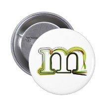 Organic Font illustration Pinback Button