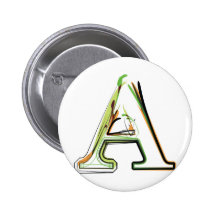 Organic Font illustration Pinback Buttons