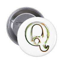 Organic Font illustration Pinback Buttons