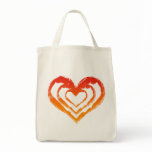 Organic Heart Fire Grocery Tote bags
