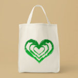 Organic Heart Green Grocery Tote Bag