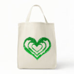 Organic Heart Green Grocery Tote Bag