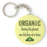 Organic Saving the Planet Kitchen Saying keychains