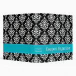 Organisateur bleu et noir turquoise de bon de dama