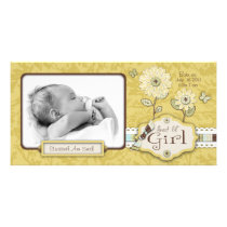 Organza Flowers Gold Photo Card
