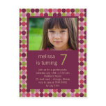 Orient Dots Burgundy • Birthday Party Invitation Postcard