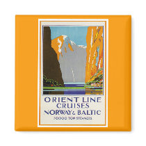 Orient Line Cruises Norway and Baltic Vintage Refrigerator Magnet