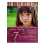 Orient Stripe Burgundy • Birthday Party Invitation Post Card