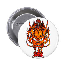 Oriental Dragon Pinback Button