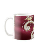 Oriental Fabric Burgundy With Embroidered Flowers Coffee Mug
