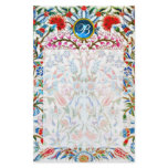 ORIENTAL  FLOWERS DAMASK MONOGRAM Blue Sapphire stationery
