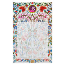 ORIENTAL  FLOWERS DAMASK MONOGRAM Pink Amethyst
