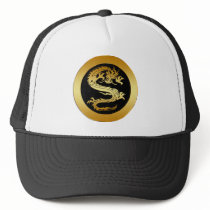ORIENTAL GOLD DRAGON TRUCKER HAT