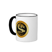 ORIENTAL GOLD DRAGON MUGS