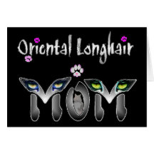 Oriental Longhair Cat Mom Gifts Greeting Card