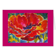 Oriental Poppy Watercolor cArd