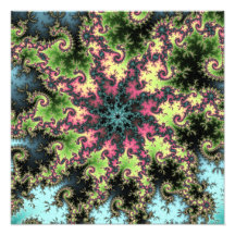 Oriental Star - colourful mesmerizing fractal art Photo Art