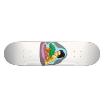Oriental Woman Tending Bonsai Skate Boards