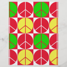 Origami Paper Peace Chequered Red Yellow Green Flyer