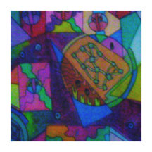 Original Abstract drawing Stretched Canvas Print