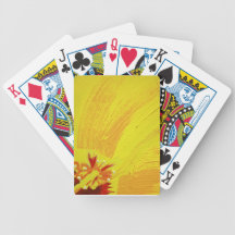 Original Hand Painted Yellow Hibiscus Poker Deck