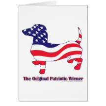 Original Patriotic Wiener/Dachshund Greeting Cards