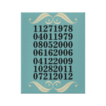 Original Special Dates Stretched Canvas Prints