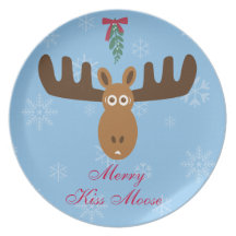Orignaux de baiser de Head_Mistletoe_Merry d'orign Assiettes Pour Soirée