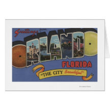 Orlando, Florida - Large Letter Scenes Greeting Card