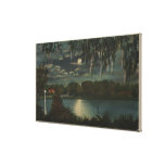 Orlando, Florida - Moonlit View of Lake Cherokee Gallery Wrap Canvas