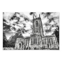 Orlingbury church (Black and White) photo print photography