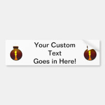 Ornament Dark Sunset with yellow candle graphic Bumper Sticker