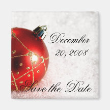 Ornament in Snow Save the Date Magnet