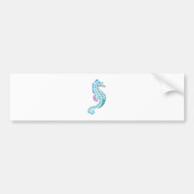 Ornament Jugendstil Art Nouveau Seepferd sea horse Autoaufkleber