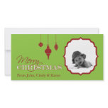 Ornament Merry Christmas Photo Card Green