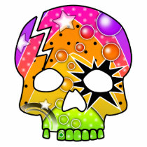 Ornament,Pin or Photo Sculpture - POP ART SKULLS