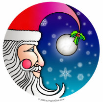 Ornament, Pin, Sculpture - Santa Moon Acrylic Cut Out